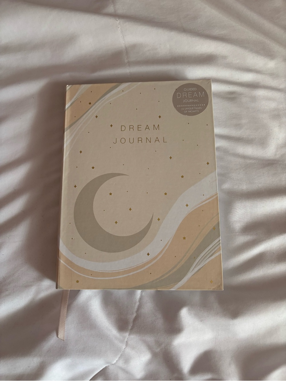 Dream Journal Crescent Moon Hardcover Notebook - Beige & Cream